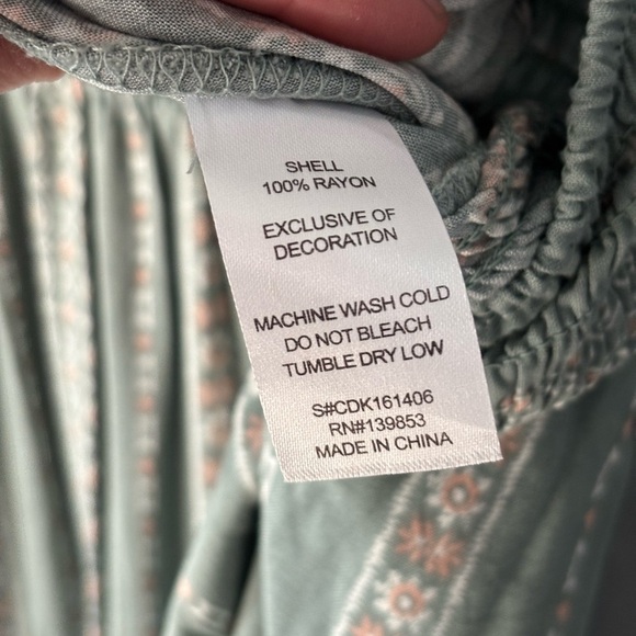 Bleuh Ciel | Smocked Floral Racerback Midi Dress | Size L - Picture 10 of 13